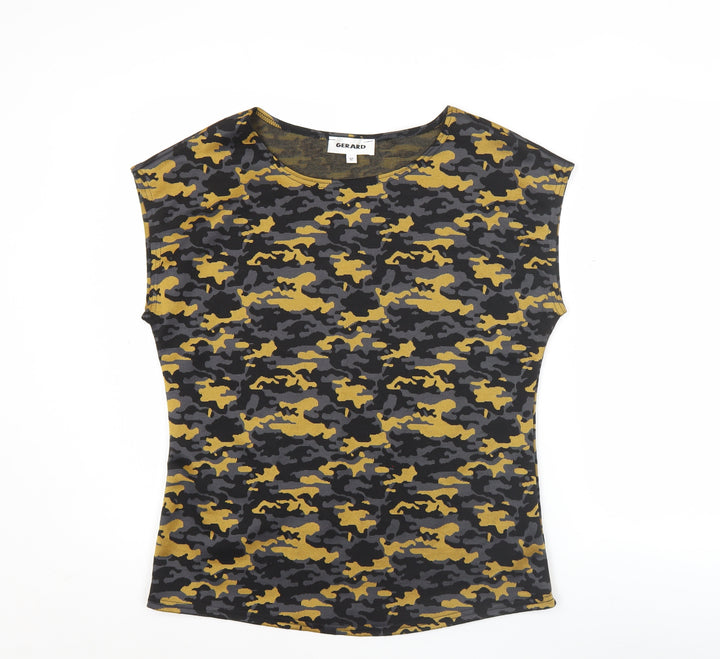 Gerard Women's Multicoloured Camouflage Sleeveless Slim Fit T-Shirt Size 12