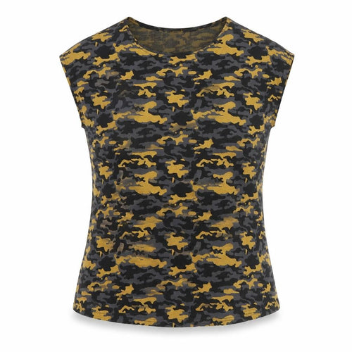 Gerard Women's Multicoloured Camouflage Sleeveless Slim Fit T-Shirt Size 12