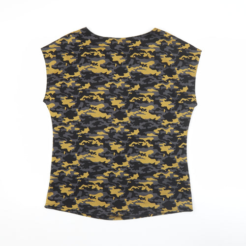 Gerard Women's Multicoloured Camouflage Sleeveless Slim Fit T-Shirt Size 12