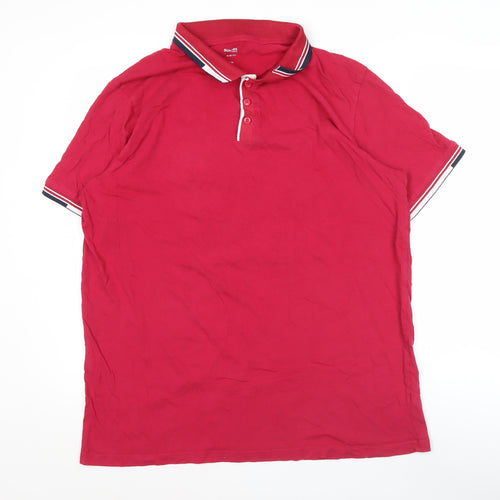 Dunnes Stores Men's Red Slim Fit Cotton Polo Shirt 2XL