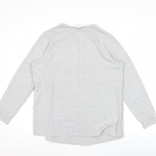 Savida Women Grey Button Detail Pullover Sweatshirt Small UK 10
