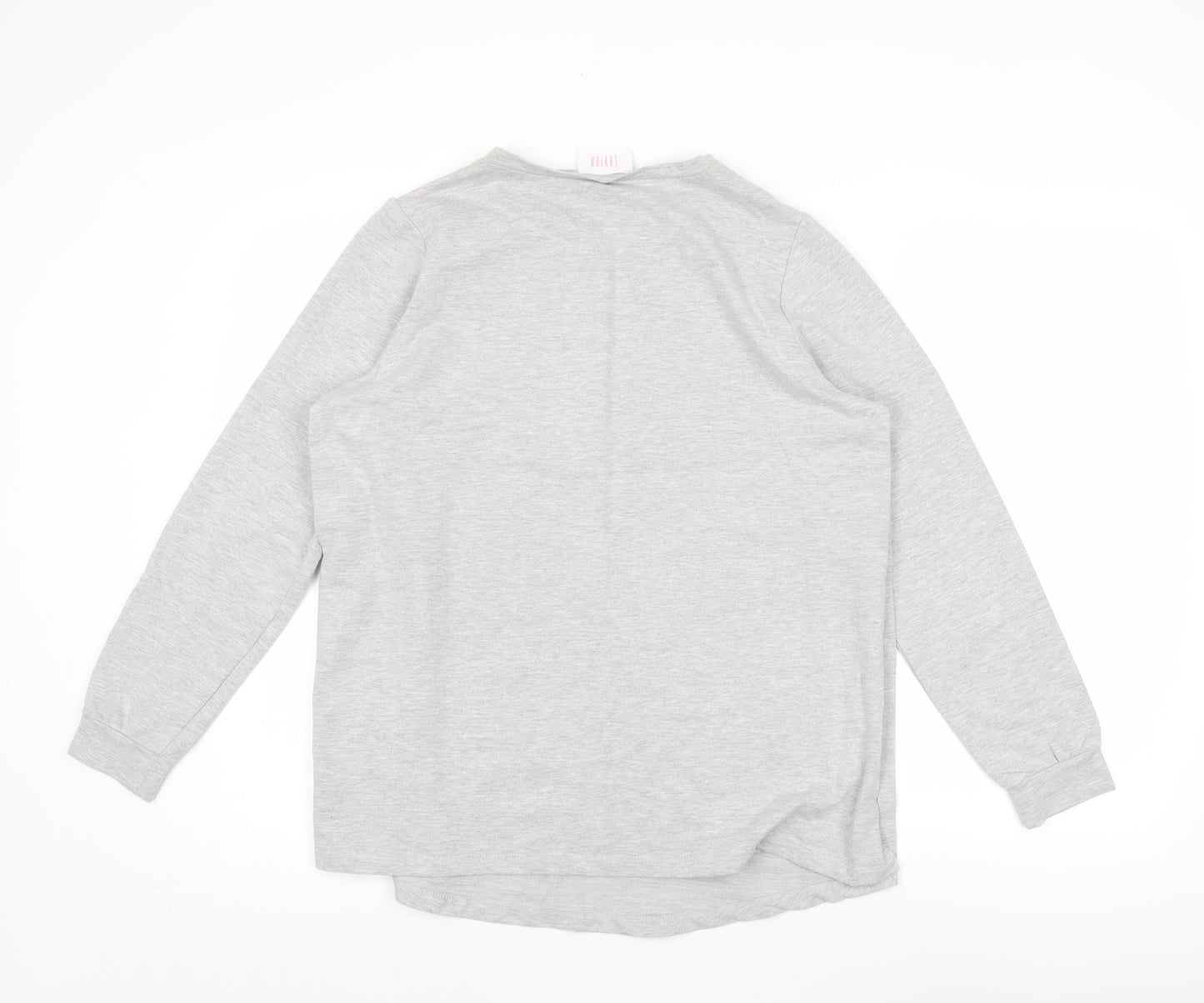 Savida Women Grey Button Detail Pullover Sweatshirt Small UK 10