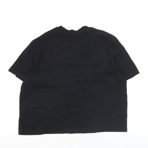Adidas Women Black L Basic Short Sleeve Cotton T-Shirt