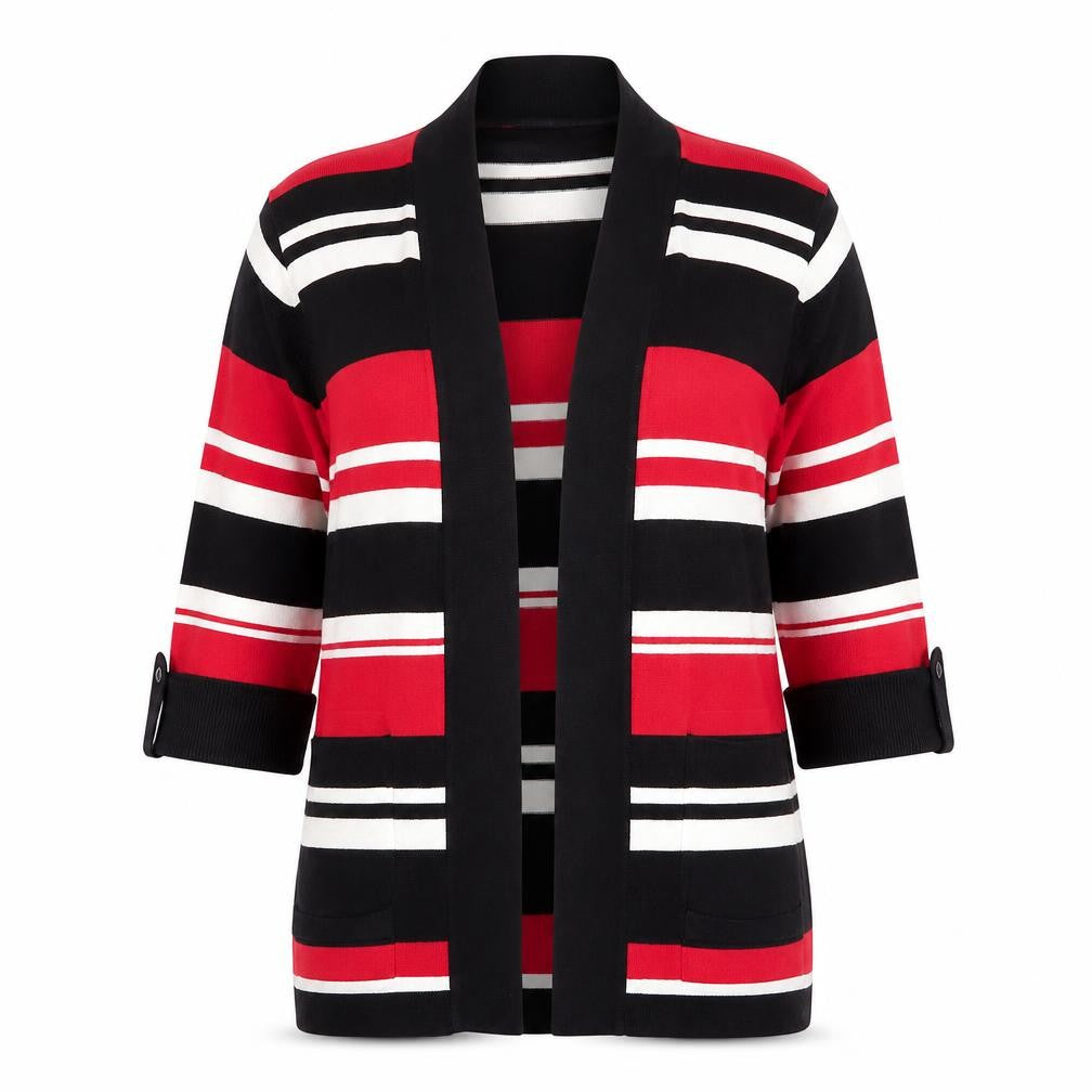 Paco Marine Women’s Multicoloured Striped Cotton Cardigan Size L