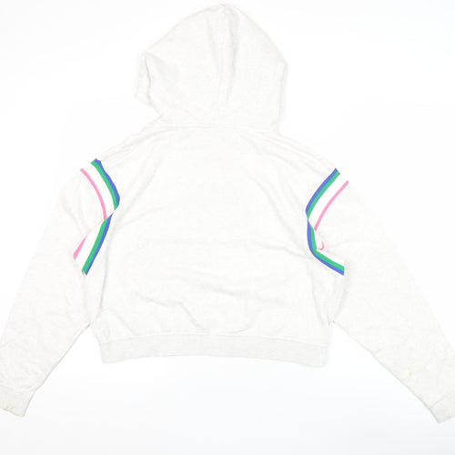 Nike Womens Beige Hooded Pullover Sweatshirt Size S Logo Design
