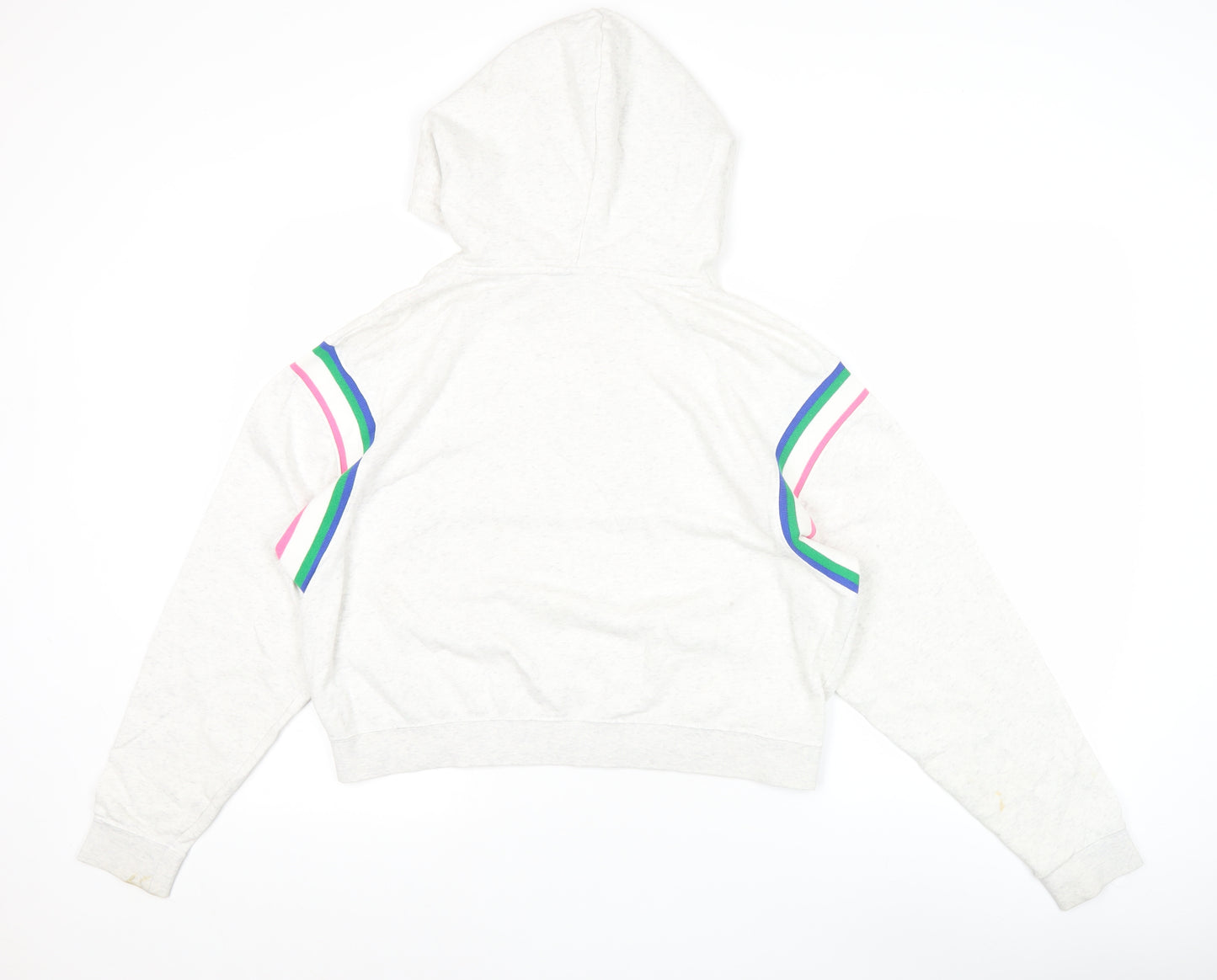 Nike Womens Beige Hooded Pullover Sweatshirt Size S Logo Design