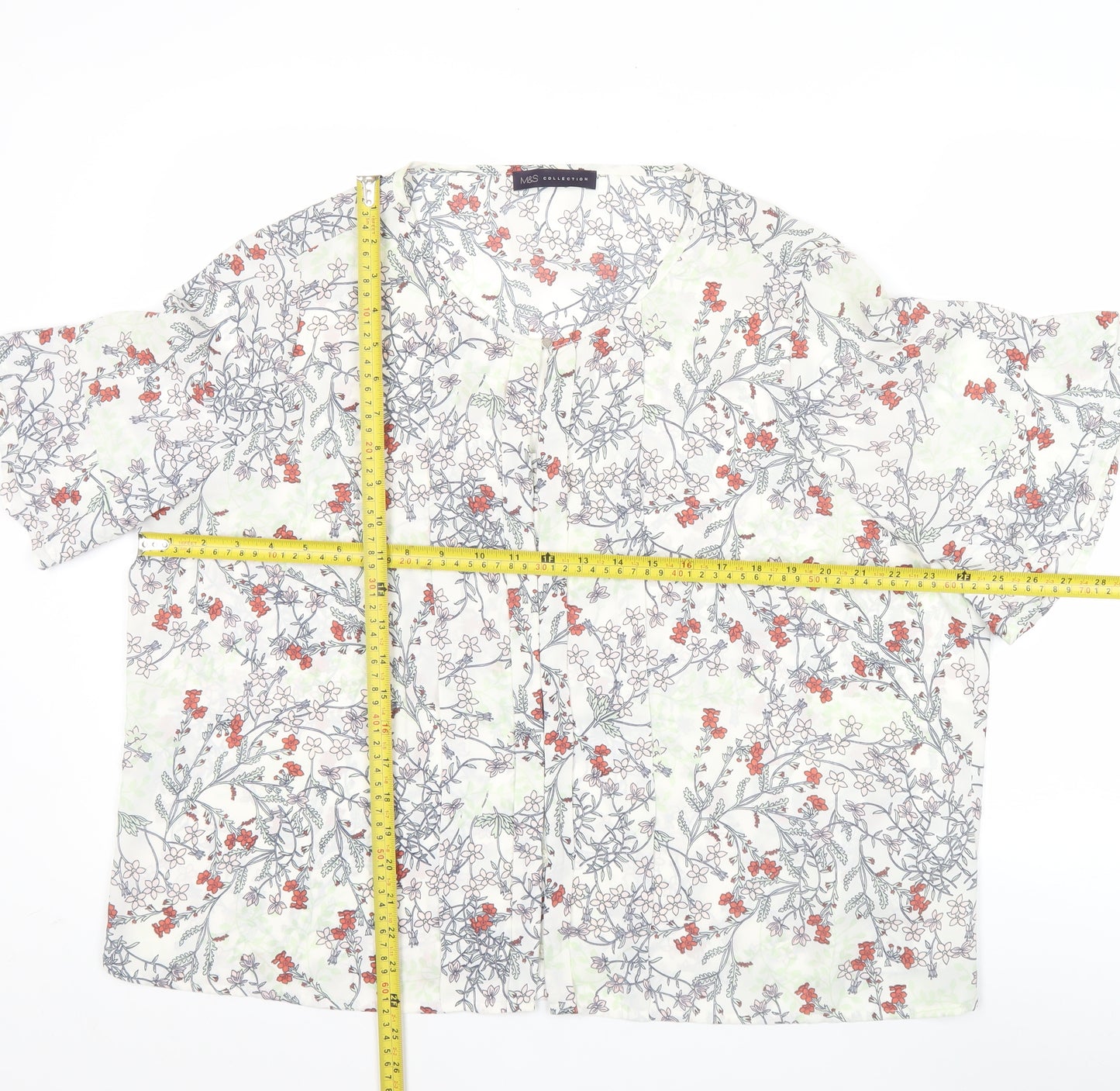 Marks and Spencer Women’s Multicoloured Floral Short Sleeve Blouse UK 22