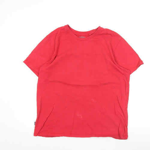 Diesel Men's Red Crew Neck Cotton T-Shirt Size L