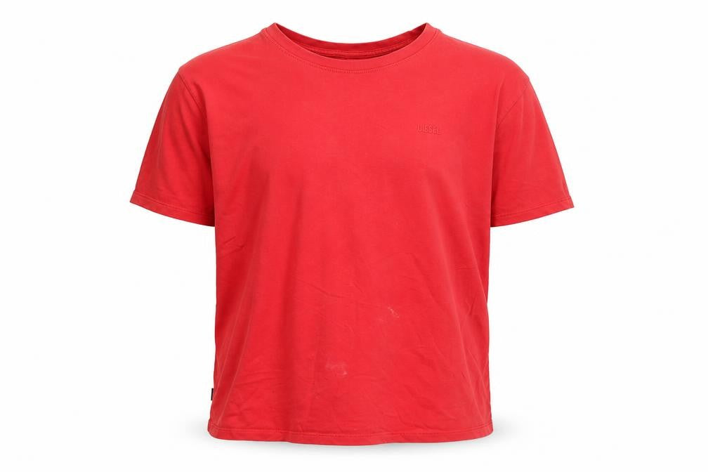 Diesel Men's Red Crew Neck Cotton T-Shirt Size L