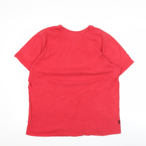 Diesel Men's Red Crew Neck Cotton T-Shirt Size L