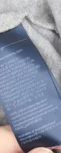 Tommy Hilfiger Men's Grey Cotton Crew Neck Short Sleeve T-Shirt Medium