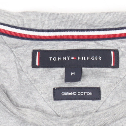 Tommy Hilfiger Men's Grey Cotton Crew Neck Short Sleeve T-Shirt Medium