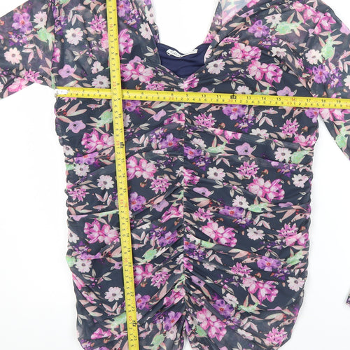 Gallery Women’s Multicoloured Floral Long Sleeve Tunic Blouse UK L