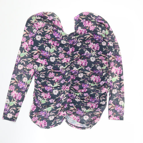 Gallery Women’s Multicoloured Floral Long Sleeve Tunic Blouse UK L
