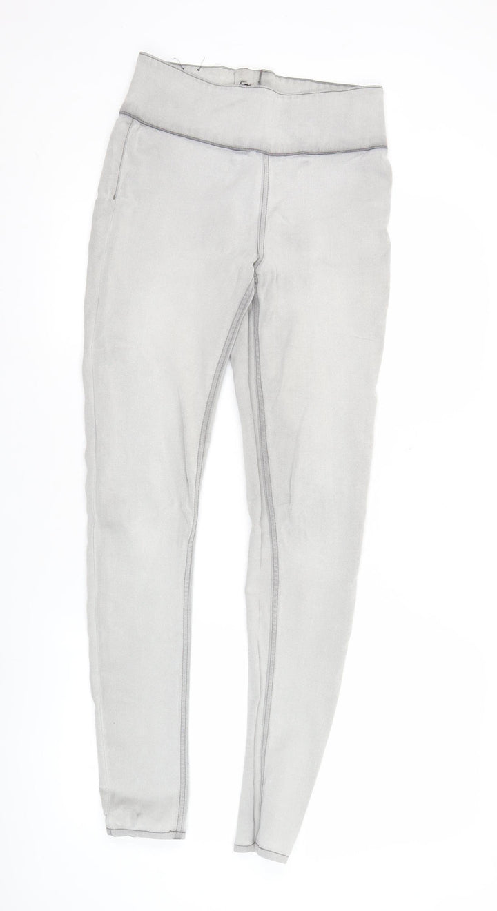 Pieces Women’s Grey Slim Fit Jegging Jeans Size L Mid Rise Stretch Denim