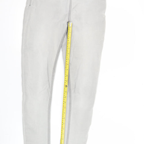 Pieces Women’s Grey Slim Fit Jegging Jeans Size L Mid Rise Stretch Denim