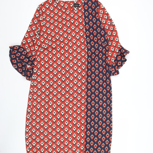 Your Sixth Sense Womens Red Geometric Shift Dress Size 8