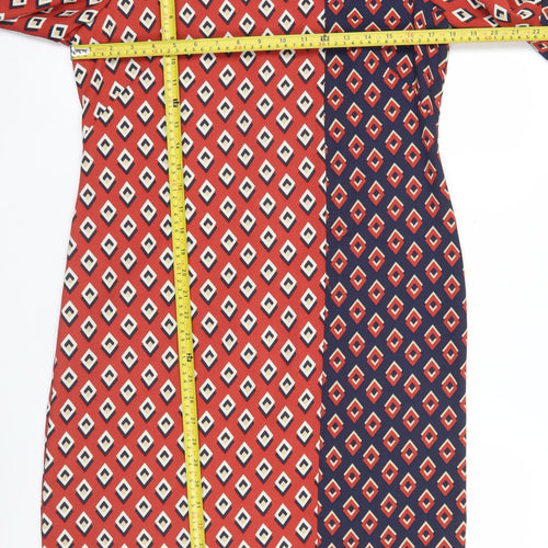 Your Sixth Sense Womens Red Geometric Shift Dress Size 8