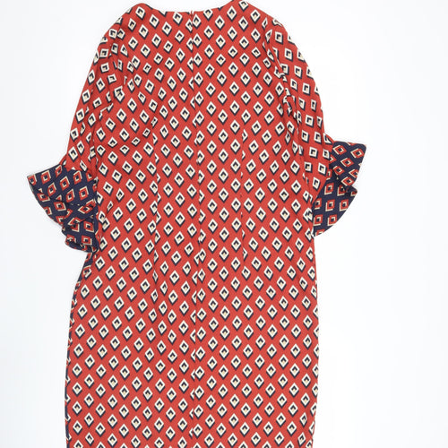 Your Sixth Sense Womens Red Geometric Shift Dress Size 8
