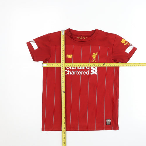New Balance Boys Red Liverpool FC Short Sleeve Jersey T-Shirt 6-7 Years