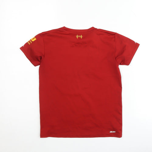 New Balance Boys Red Liverpool FC Short Sleeve Jersey T-Shirt 6-7 Years