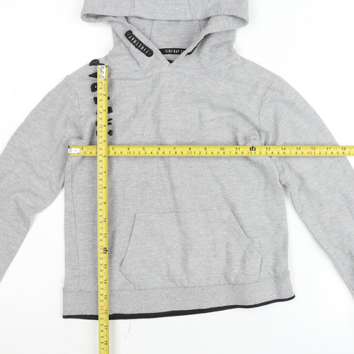Firetrap Boys Grey Hooded Pullover Jumper 9-10 Years Cotton Blend
