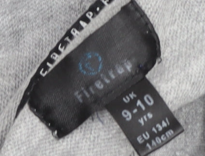 Firetrap Boys Grey Hooded Pullover Jumper 9-10 Years Cotton Blend