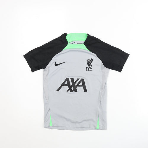 Nike Boys Grey Liverpool FC Dri-FIT Slim Fit T-Shirt XS 122-128cm