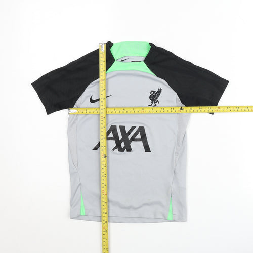 Nike Boys Grey Liverpool FC Dri-FIT Slim Fit T-Shirt XS 122-128cm