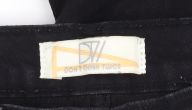 Don't Think Twice Women's Black Straight Jeans Size 12 Regular Fit