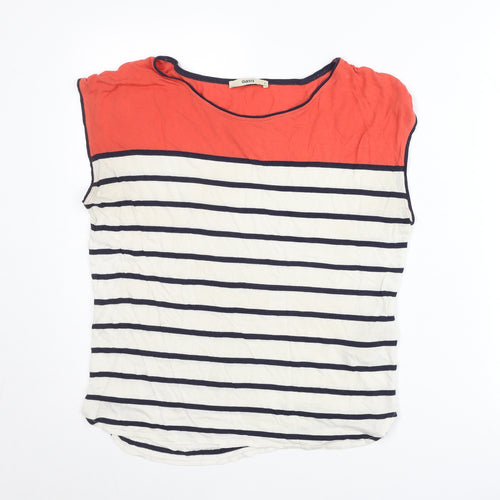Oasis Women's Multicoloured Striped Sleeveless T-Shirt Size S