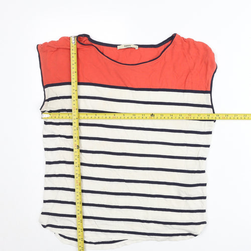 Oasis Women's Multicoloured Striped Sleeveless T-Shirt Size S