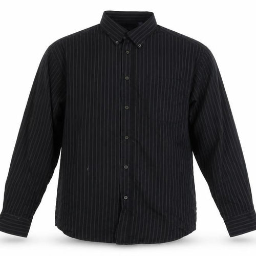 Paco For Men Black Striped Button-Up Long Sleeve Cotton Shirt L 41in