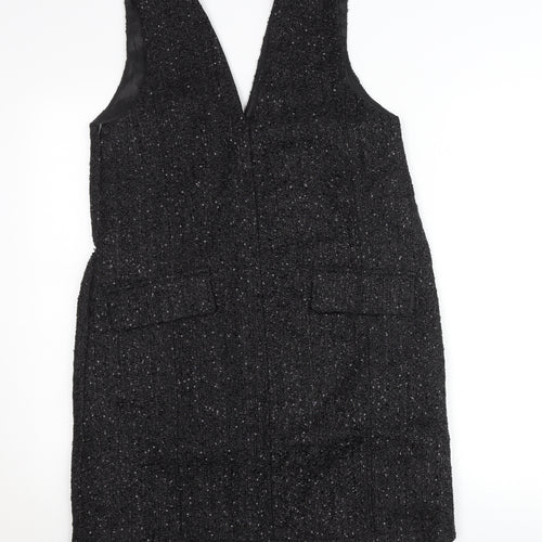 Parfois Women Black Tweed Sleeveless Shift Dress Size 12