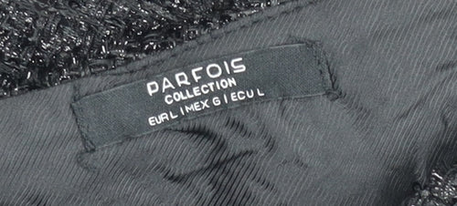 Parfois Women Black Tweed Sleeveless Shift Dress Size 12