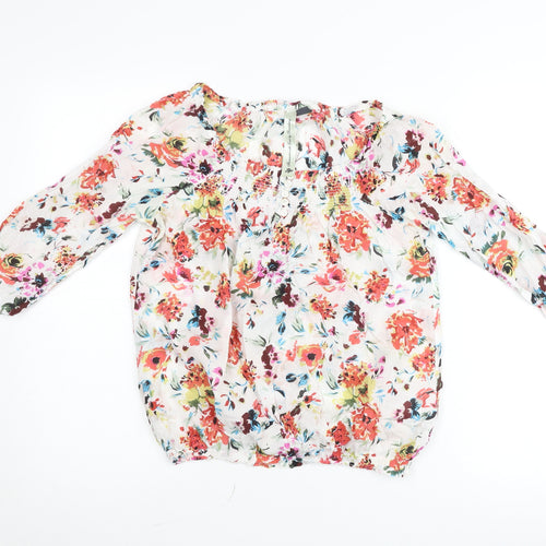 Dr. Rehfeld Womens Multicoloured Floral Cotton Bohemian Blouse Size 10