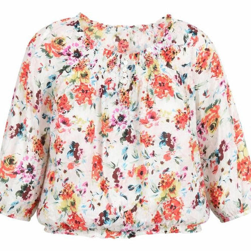 Dr. Rehfeld Womens Multicoloured Floral Cotton Bohemian Blouse Size 10