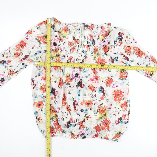 Dr. Rehfeld Womens Multicoloured Floral Cotton Bohemian Blouse Size 10