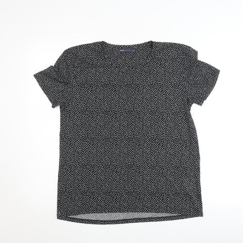 Marks and Spencer Women’s Black Polka Dot Short Sleeve Jersey T-Shirt Size 10