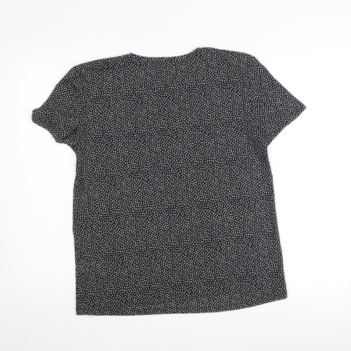 Marks and Spencer Women’s Black Polka Dot Short Sleeve Jersey T-Shirt Size 10