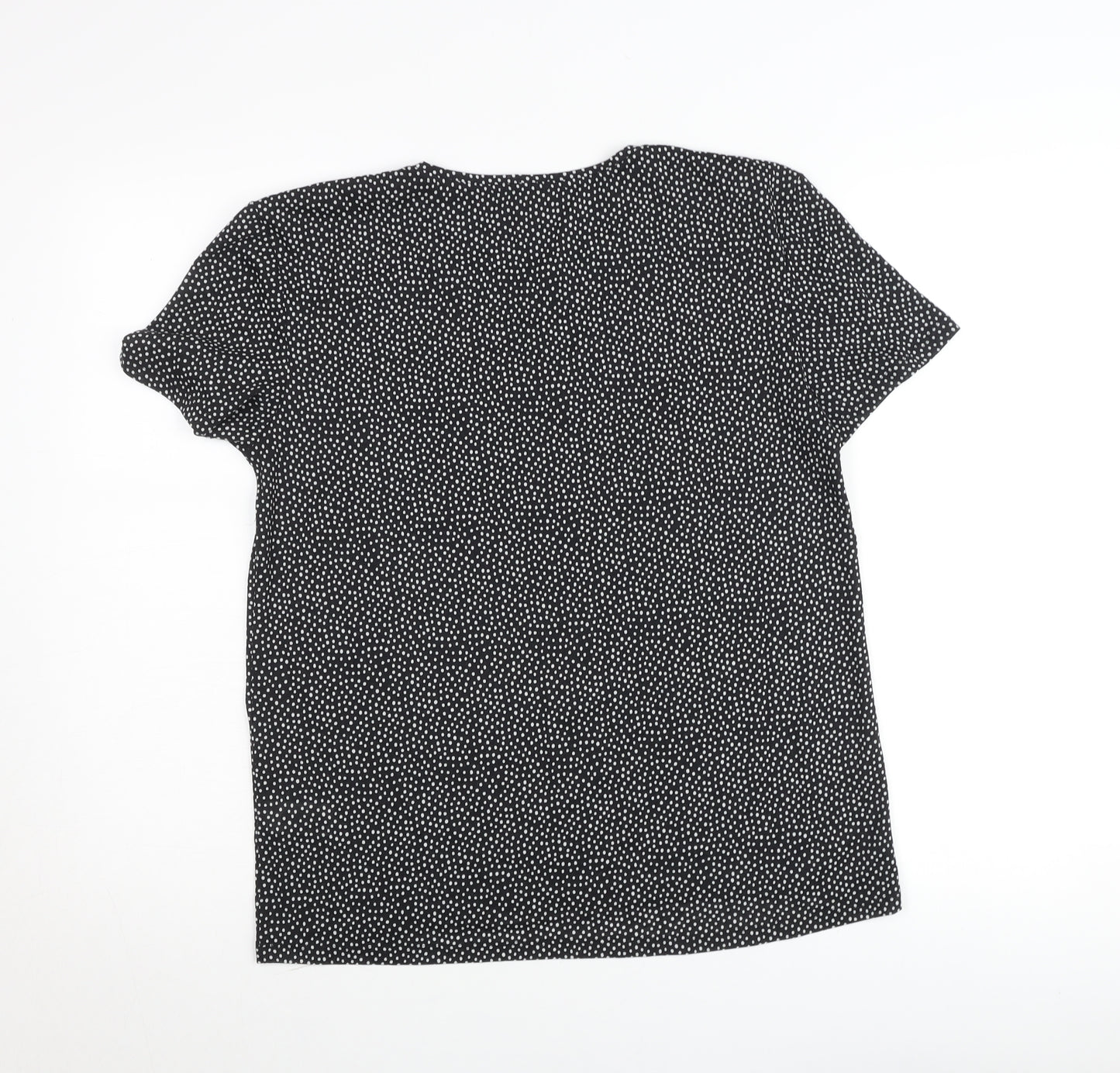 Marks and Spencer Women’s Black Polka Dot Short Sleeve Jersey T-Shirt Size 10