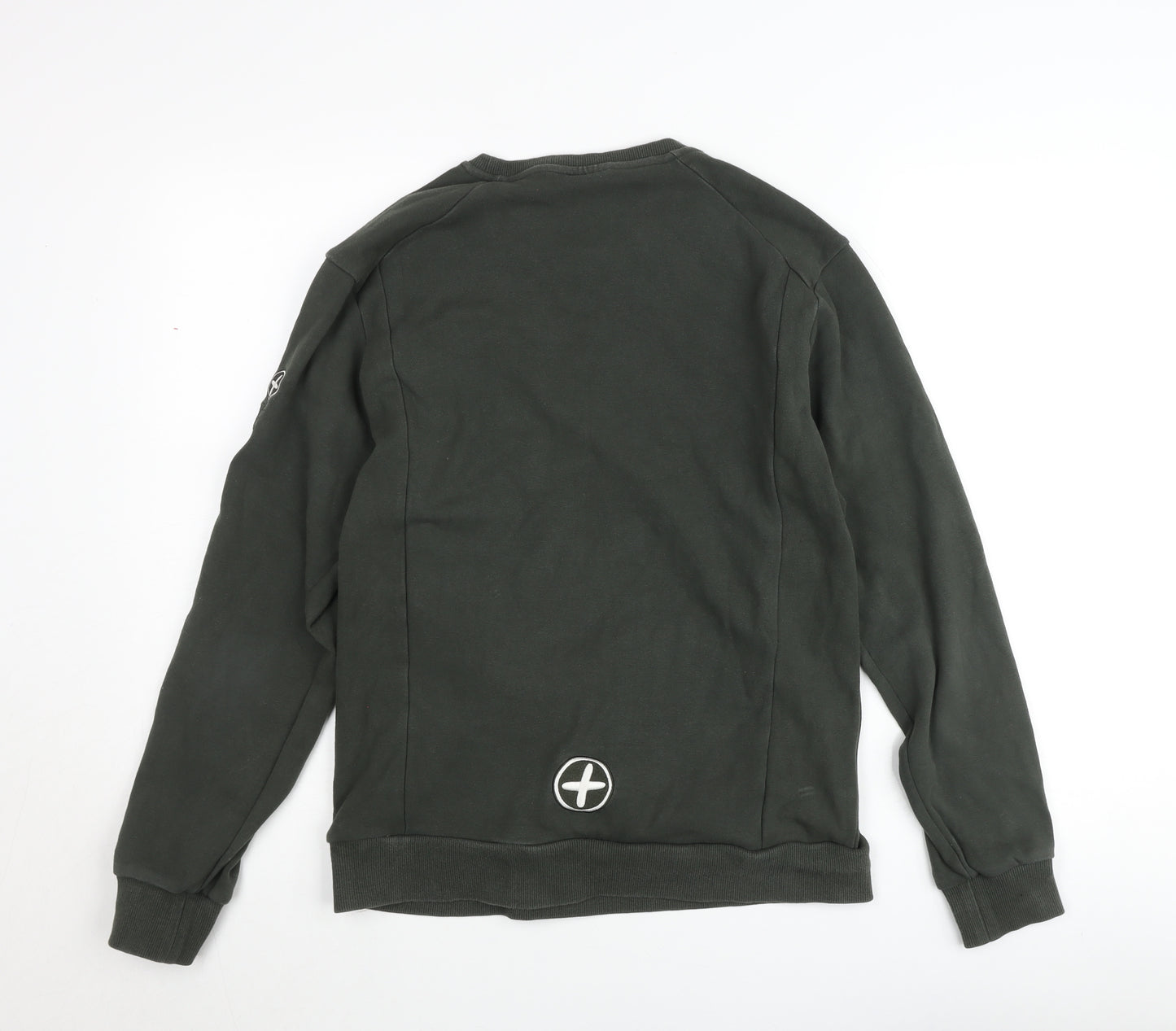 Gym+Coffee Men's Green Crew Neck Pullover Jumper Size M