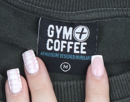 Gym+Coffee Men's Green Crew Neck Pullover Jumper Size M