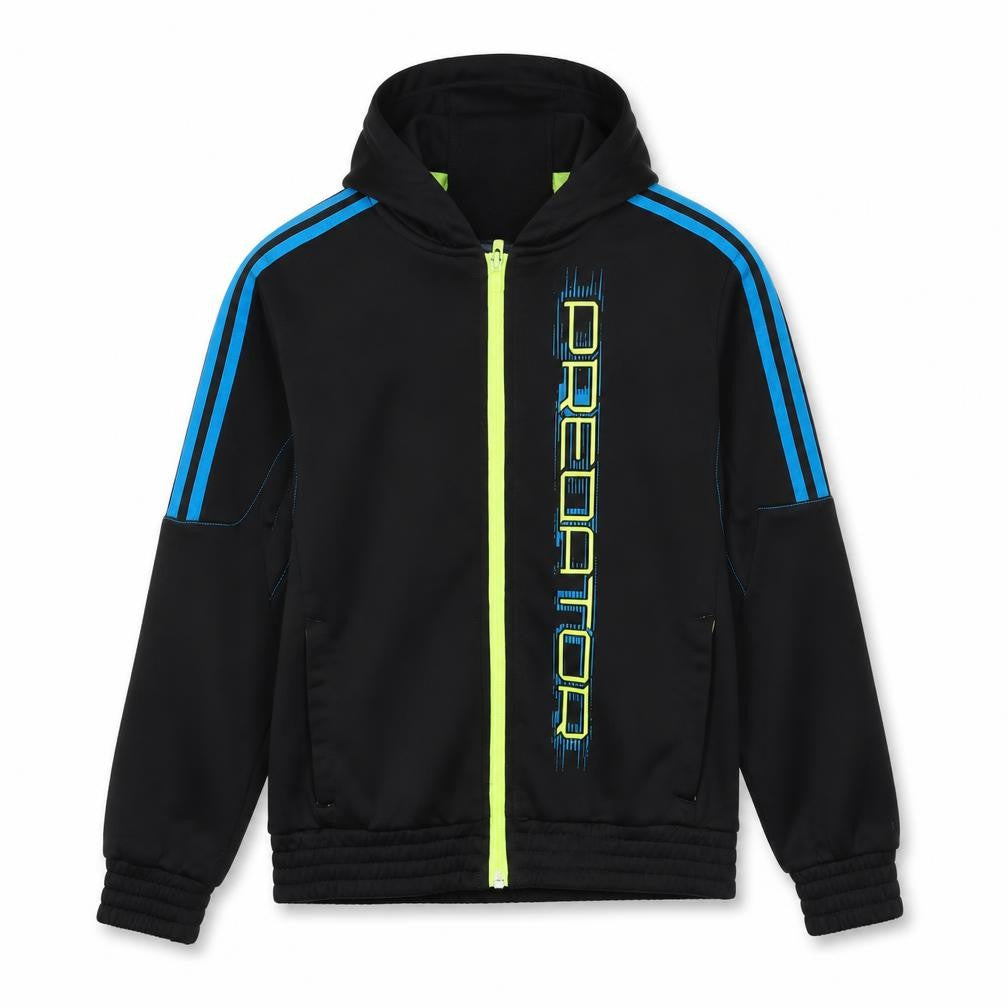 Adidas Boys Black Predator Track Hoodie Jacket 7 Years Full Zip Lightweight