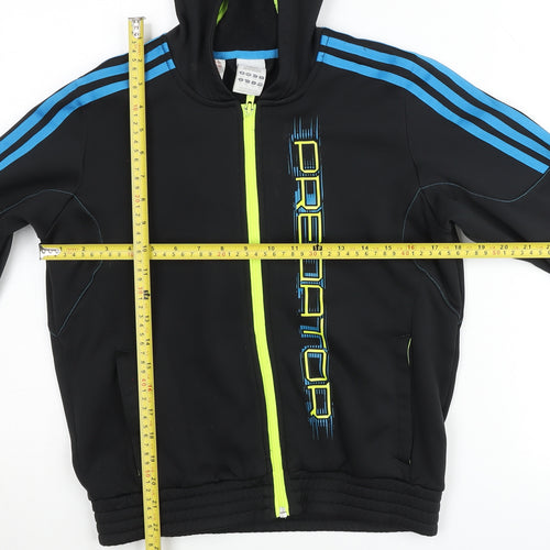 Adidas Boys Black Predator Track Hoodie Jacket 7 Years Full Zip Lightweight
