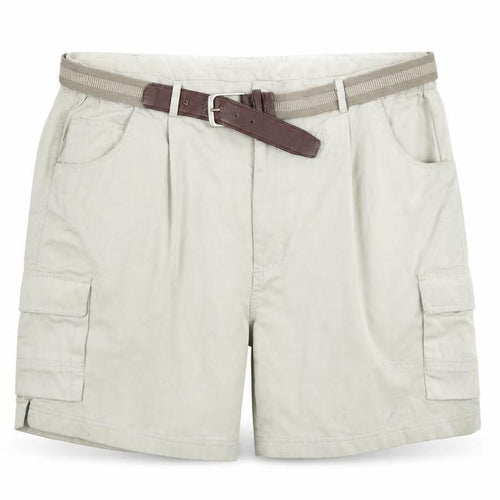 Fishtank Men's Beige Cargo Shorts Size 54 with Belt Lightweight Cotton