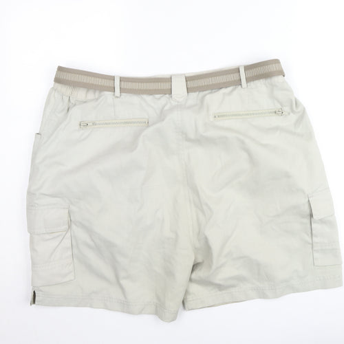 Fishtank Men's Beige Cargo Shorts Size 54 with Belt Lightweight Cotton