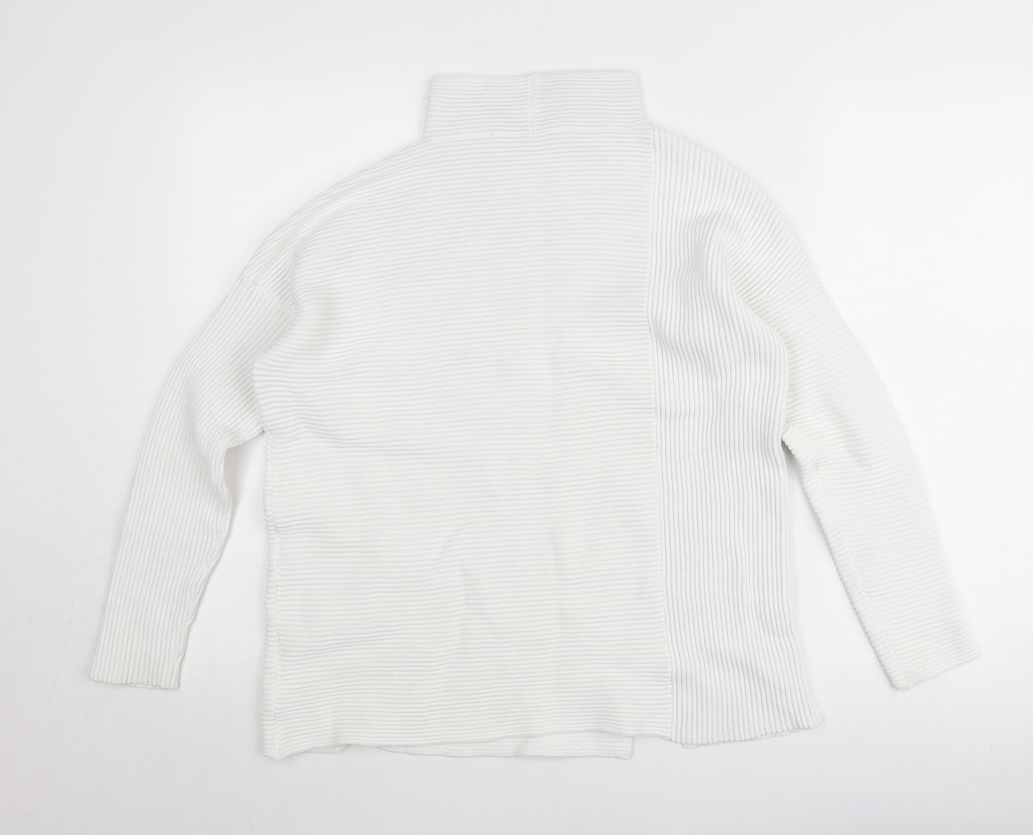 French Connection Women’s White Roll Neck Rib-Knit Jumper XS