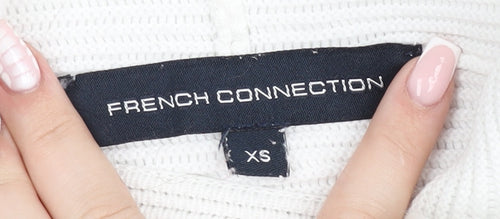 French Connection Women’s White Roll Neck Rib-Knit Jumper XS