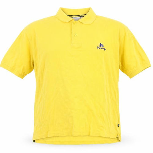 Money Mens Yellow Polo Shirt L Cotton Embroidered Logo Casual